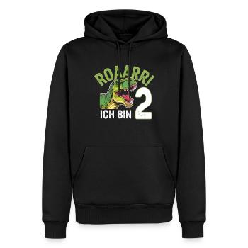 2. Geburtstag 2 Jahre Dino Dinosaurier Fan - Männer Premium Bio Hoodie - Schwarz - Vorne - Nico (187cm)