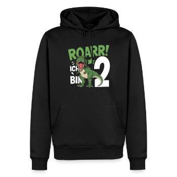 2. Geburtstag 2 Jahre Dino Dinosaurier Fan - Männer Premium Bio Hoodie - Schwarz - Vorne - Nico (187cm)