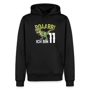 11. Geburtstag 11 Jahre Dino Dinosaurier Fan - Männer Premium Bio Hoodie - Schwarz - Vorne - Nico (187cm)