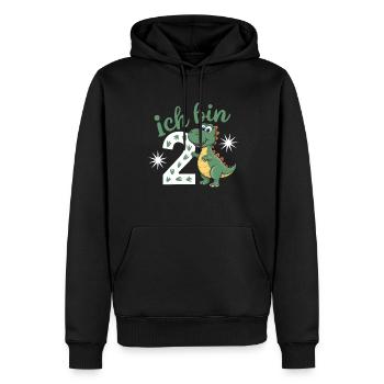 2. Geburtstag 2 Jahre Dino Dinosaurier Fan - Männer Premium Bio Hoodie - Schwarz - Vorne - Nico (187cm)