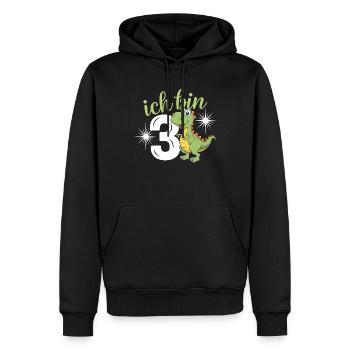 3ème anniversaire 3 ans Dino Dinosaur Fan - Sweat à capuche Premium bio Homme - noir - Devant - Nico (187cm)