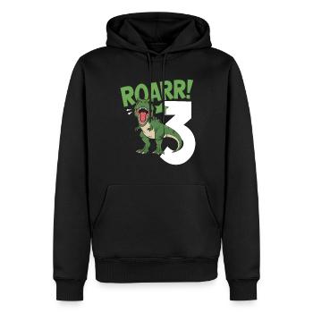 3ème anniversaire 3 ans Dino Dinosaur Fan - Sweat à capuche Premium bio Homme - noir - Devant - Nico (187cm)