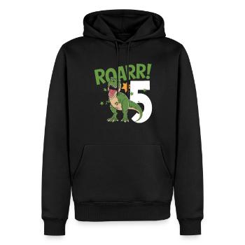 5. Geburtstag 5 Jahre Dino Dinosaurier Fan - Männer Premium Bio Hoodie - Schwarz - Vorne - Nico (187cm)
