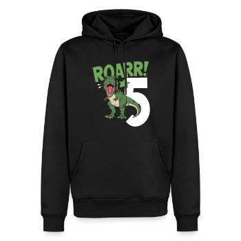 5. Geburtstag 5 Jahre Dino Dinosaurier Fan - Männer Premium Bio Hoodie - Schwarz - Vorne - Nico (187cm)