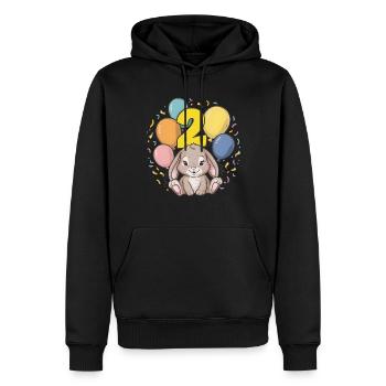 2. Geburtstag Hase Kaninchen Kindergeburtstag - Männer Premium Bio Hoodie - Schwarz - Vorne - Nico (187cm)