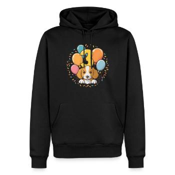 3. Geburtstag Hund Hündchen Kindergeburtstag - Männer Premium Bio Hoodie - Schwarz - Vorne - Nico (187cm)