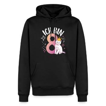 8. Geburtstag Katze Kätzchen Kindergeburtstag - Männer Premium Bio Hoodie - Schwarz - Vorne - Nico (187cm)