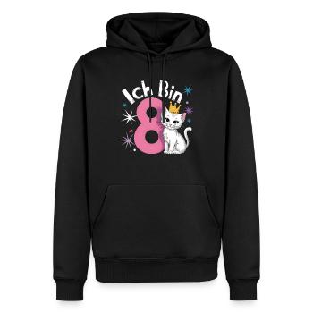 8. Geburtstag Katze Kätzchen Kindergeburtstag - Männer Premium Bio Hoodie - Schwarz - Vorne - Nico (187cm)