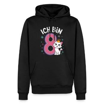 8. Geburtstag Katze Kätzchen Kindergeburtstag - Männer Premium Bio Hoodie - Schwarz - Vorne - Nico (187cm)