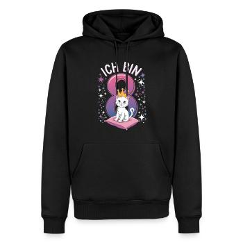 8. Geburtstag Katze Kätzchen Kindergeburtstag - Männer Premium Bio Hoodie - Schwarz - Vorne - Nico (187cm)
