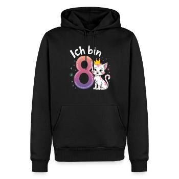8. Geburtstag Katze Kätzchen Kindergeburtstag - Männer Premium Bio Hoodie - Schwarz - Vorne - Nico (187cm)