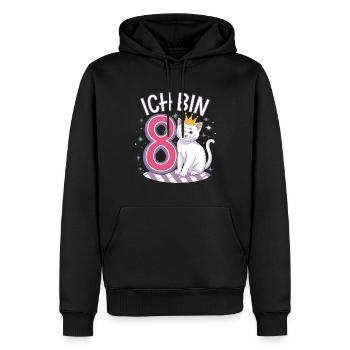 8. Geburtstag Katze Kätzchen Kindergeburtstag - Männer Premium Bio Hoodie - Schwarz - Vorne - Nico (187cm)