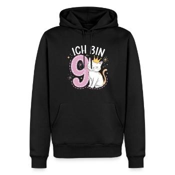 9ème anniversaire Chat Chaton Anniversaire des enfants - Sweat à capuche Premium bio Homme - noir - Devant - Nico (187cm)