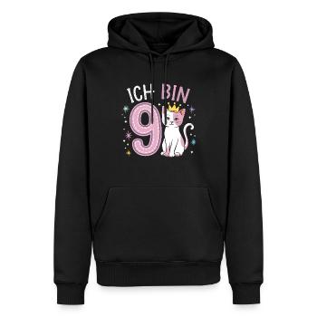9ème anniversaire Chat Chaton Anniversaire des enfants - Sweat à capuche Premium bio Homme - noir - Devant - Nico (187cm)
