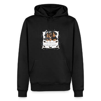 Chemise de nuit officielle Couple de teckels mignons - Sweat à capuche Premium bio Homme - noir - Devant - Nico (187cm)