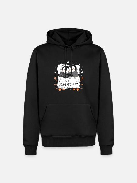 Offizielles Schlafshirt Süßes Pinguin Paar - Männer Premium Bio Hoodie - Schwarz
