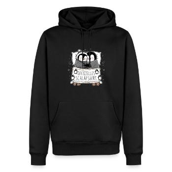Chemise de nuit officielle Sweet Penguin Couple - Sweat à capuche Premium bio Homme - noir - Devant - Nico (187cm)