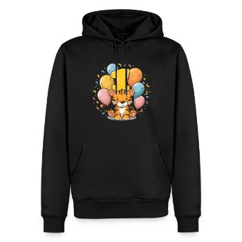 1. Geburtstag Tiger Kindergeburtstag - Männer Premium Bio Hoodie - Schwarz - Vorne - Nico (187cm)