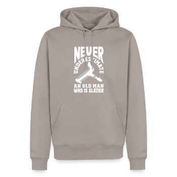 Glasses Gift - Men’s Premium Organic Hoodie - taupe - Front - Nico (187cm)