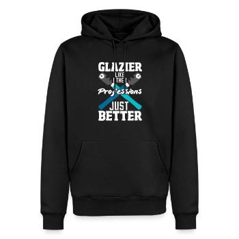Glaser Geschenk - Männer Premium Bio Hoodie - Schwarz - Vorne - Nico (187cm)