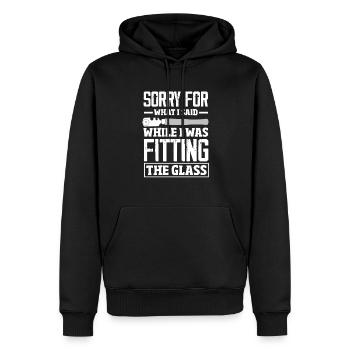 Glaser Geschenk - Männer Premium Bio Hoodie - Schwarz - Vorne - Nico (187cm)