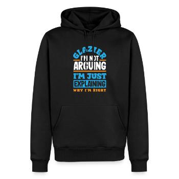 Glaser Geschenk - Männer Premium Bio Hoodie - Schwarz - Vorne - Nico (187cm)