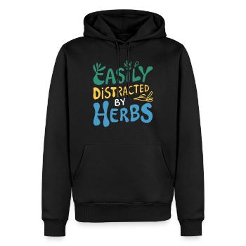 Amateur d’herbes aromatiques : Facilement distrait - Sweat à capuche Premium bio Homme - noir - Devant - Nico (187cm)