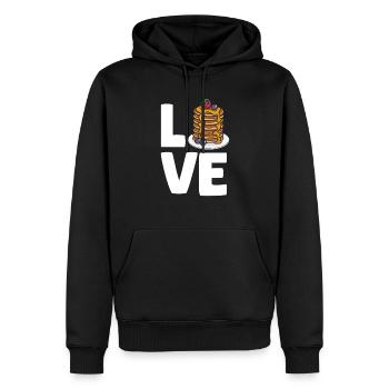 Lustiges Pfannkuchenliebhaber Geschenk - Männer Premium Bio Hoodie - Schwarz - Vorne - Nico (187cm)