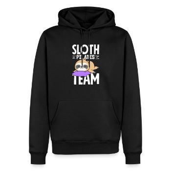 Paresseux Pilates Équipe Relaxation - Sweat à capuche Premium bio Homme - noir - Devant - Nico (187cm)