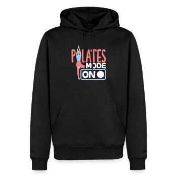 Pilates Mode On For Fitness Lovers - Men’s Premium Organic Hoodie - black - Front - Nico (187cm)