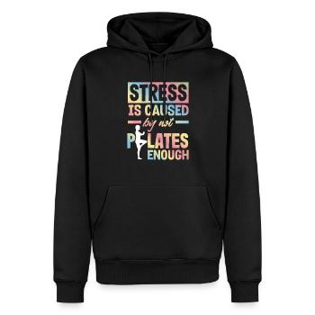 Stress is caused by too little Pilates - Men’s Premium Organic Hoodie - black - Front - Nico (187cm)