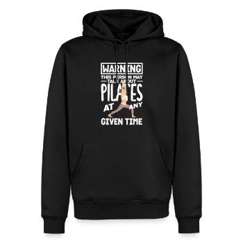 Attention Pilates Anytime Thème - Sweat à capuche Premium bio Homme - noir - Devant - Nico (187cm)