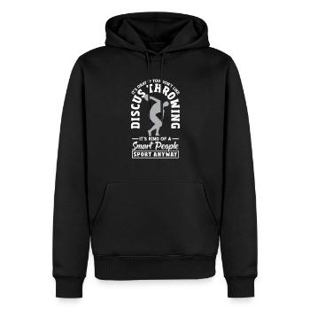 Lancer du disque Athlète Cadeau d’athlète - Sweat à capuche Premium bio Homme - noir - Devant - Nico (187cm)