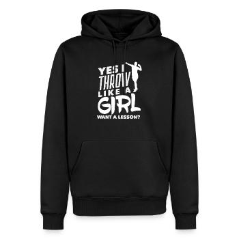Lancer du disque Athlète Cadeau d’athlète - Sweat à capuche Premium bio Homme - noir - Devant - Nico (187cm)