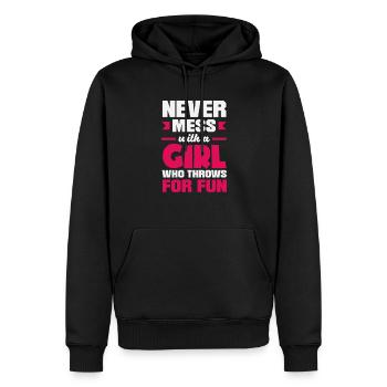 Diskus Diskuswurf Leichtathlet Sportler Geschenk - Männer Premium Bio Hoodie - Schwarz - Vorne - Nico (187cm)