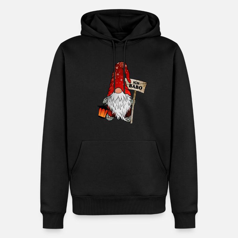 Babo Gnome Noël Gnome - Sweat à capuche Premium bio Homme - noir