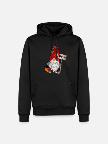 Wichtel Diva Weihnachtsgnom - Männer Premium Bio Hoodie - Schwarz