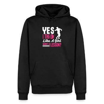 Diskus Diskuswurf Leichtathlet Sportler Geschenk - Männer Premium Bio Hoodie - Schwarz - Vorne - Nico (187cm)