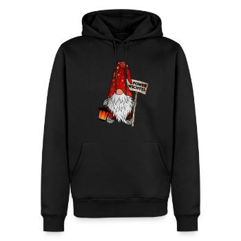 Power Wichtel Weihnachtsgnom - Männer Premium Bio Hoodie - Schwarz - Vorne - Nico (187cm)