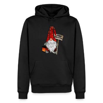 Pro Wichtel – Weihnachtsgnom - Männer Premium Bio Hoodie - Schwarz - Vorne - Nico (187cm)
