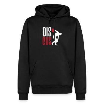 Lancer du disque Athlète Cadeau d’athlète - Sweat à capuche Premium bio Homme - noir - Devant - Nico (187cm)