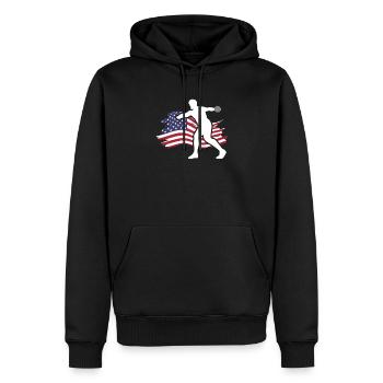 Lancer du disque Athlète Cadeau d’athlète - Sweat à capuche Premium bio Homme - noir - Devant - Nico (187cm)
