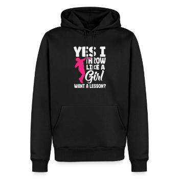 Diskus Diskuswurf Leichtathlet Sportler Geschenk - Männer Premium Bio Hoodie - Schwarz - Vorne - Nico (187cm)