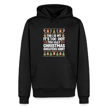 Il fait trop chaud pour les pulls de Noël moches - Sweat à capuche Premium bio Homme - noir - Devant - Nico (187cm)