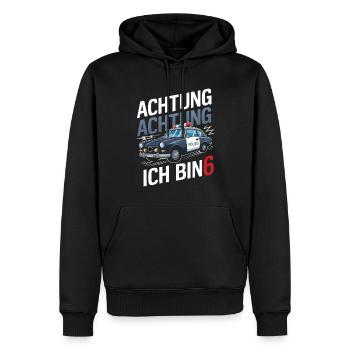 Achtung Ich Bin 6 Polizei 6. Geburtstag - Männer Premium Bio Hoodie - Schwarz - Vorne - Nico (187cm)