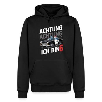 Achtung Ich Bin 6 Polizei 6. Geburtstag - Männer Premium Bio Hoodie - Schwarz - Vorne - Nico (187cm)