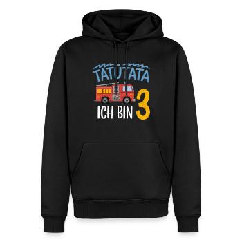 3e anniversaire de la brigade de pompiers de Tatütata - Sweat à capuche Premium bio Homme - noir - Devant - Nico (187cm)