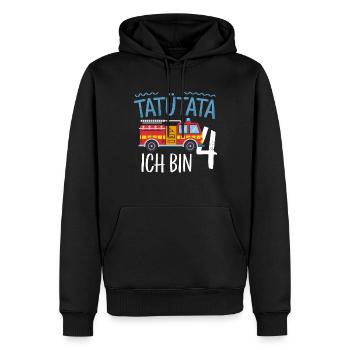 4e anniversaire de la brigade de pompiers de Tatütata - Sweat à capuche Premium bio Homme - noir - Devant - Nico (187cm)