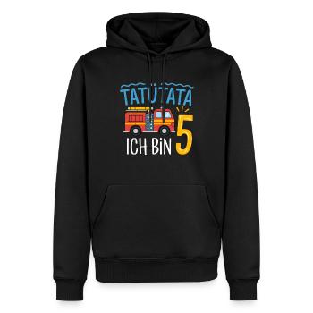 5e anniversaire de la brigade de pompiers de Tatütata - Sweat à capuche Premium bio Homme - noir - Devant - Nico (187cm)