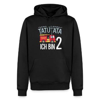 2e anniversaire des pompiers de Tatütata - Sweat à capuche Premium bio Homme - noir - Devant - Nico (187cm)